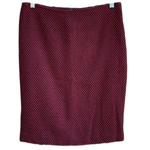 Lord and Taylor Petite Red & Black Pencil Skirt